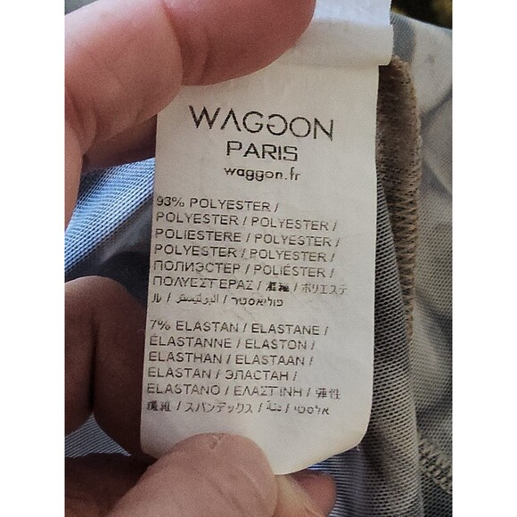 Waggon Paris Y2K Long Sleeve Sheer Top Bokeh Sz 42 US Medium 90s Retro Brown EUC - Picture 11 of 11